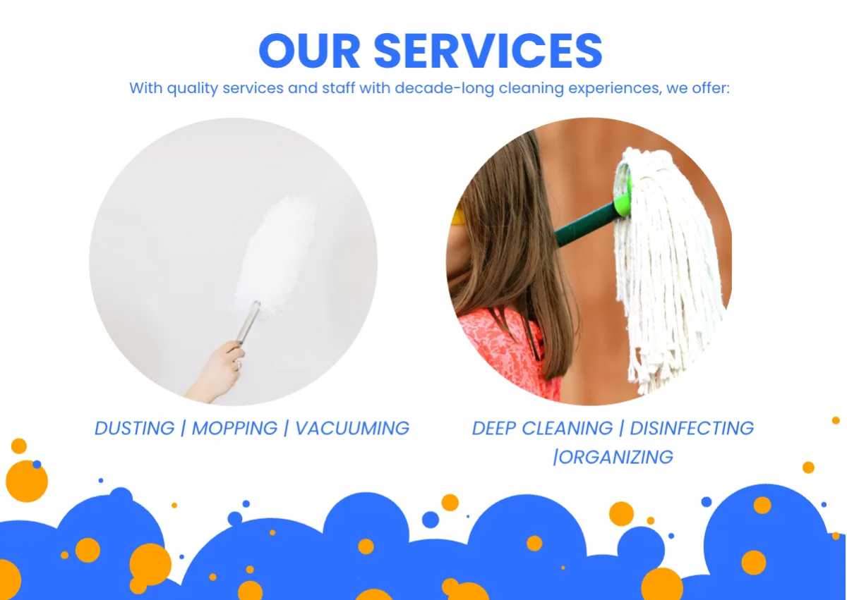 Free Small Cleaning Company Profile Template to Edit Online