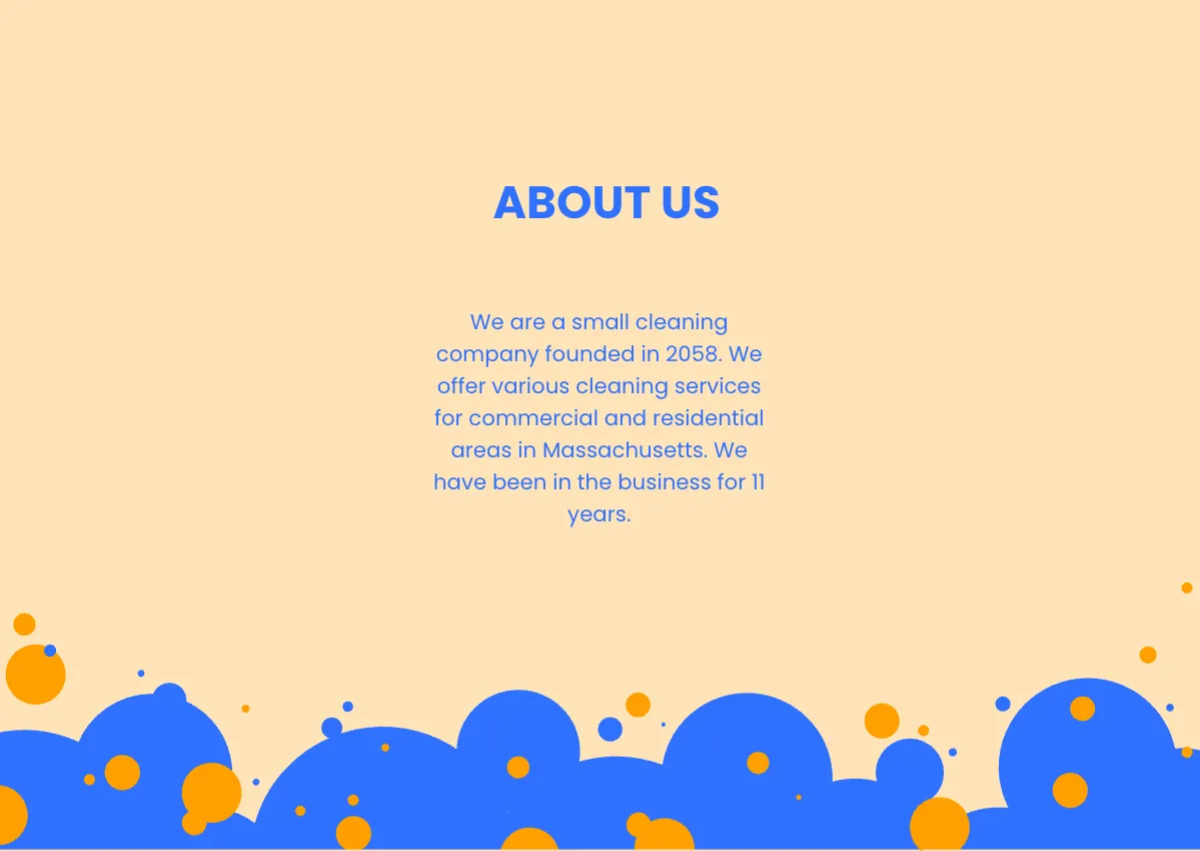 Free Small Cleaning Company Profile Template to Edit Online