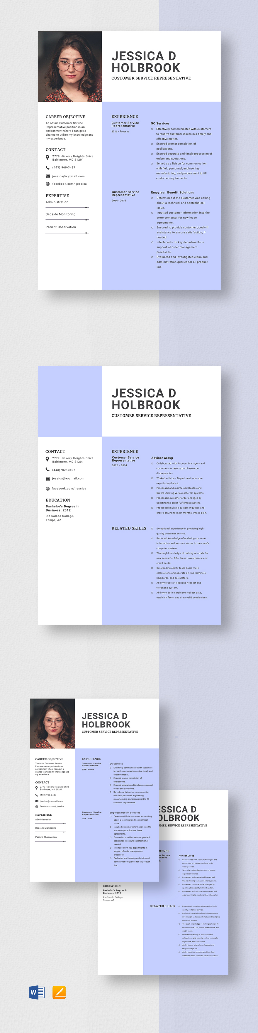 Customer Service Resume Template PSD Template net
