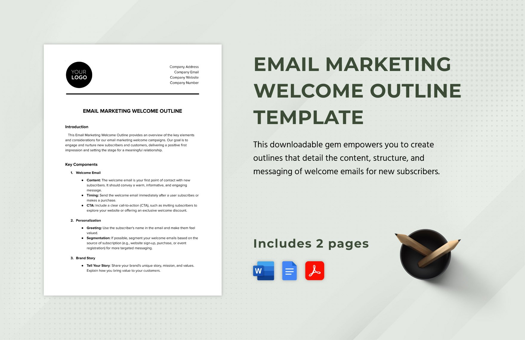 Email Marketing Welcome Outline Template