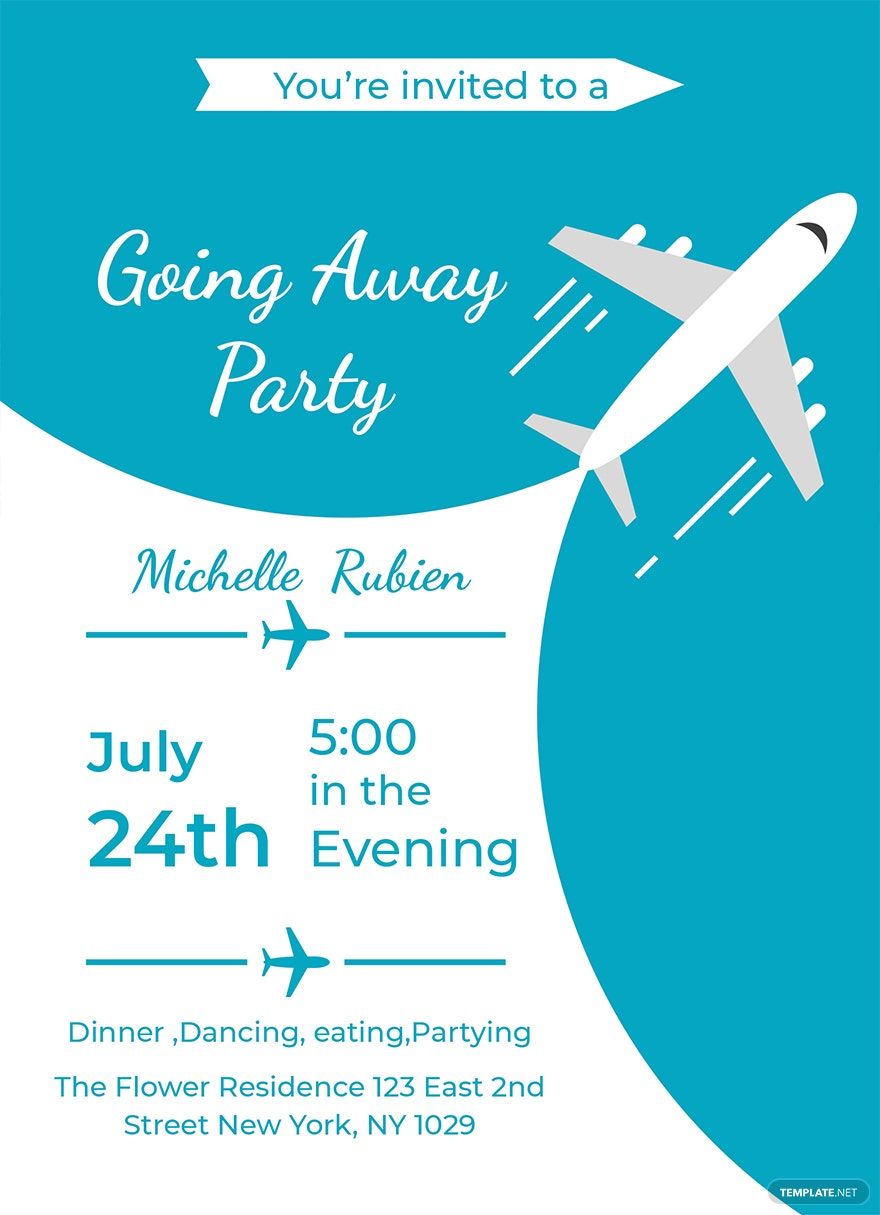 Going Away Party Invitation Template in PSD, Publisher, Word ...