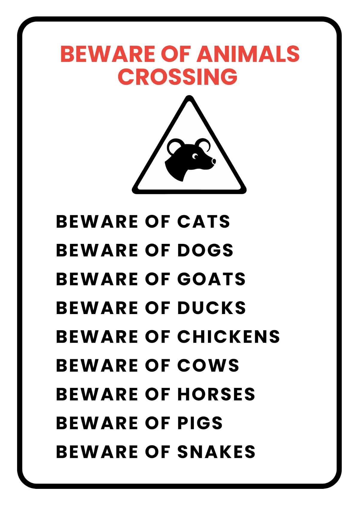 Free School Emergency Sign Template