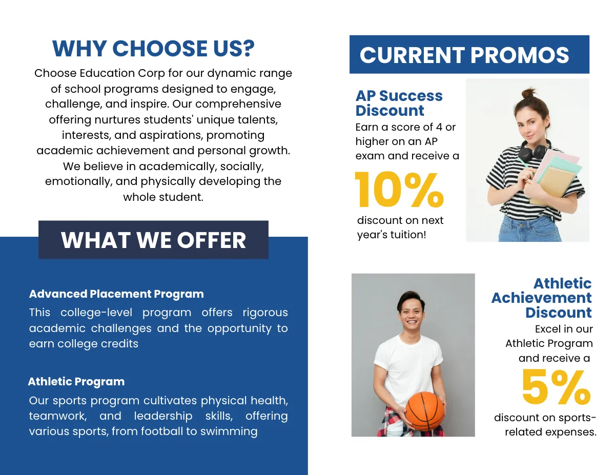 Free School Program-Specific Brochure Template to Edit Online