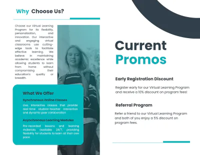 Free Virtual Learning Brochure Template to Edit Online