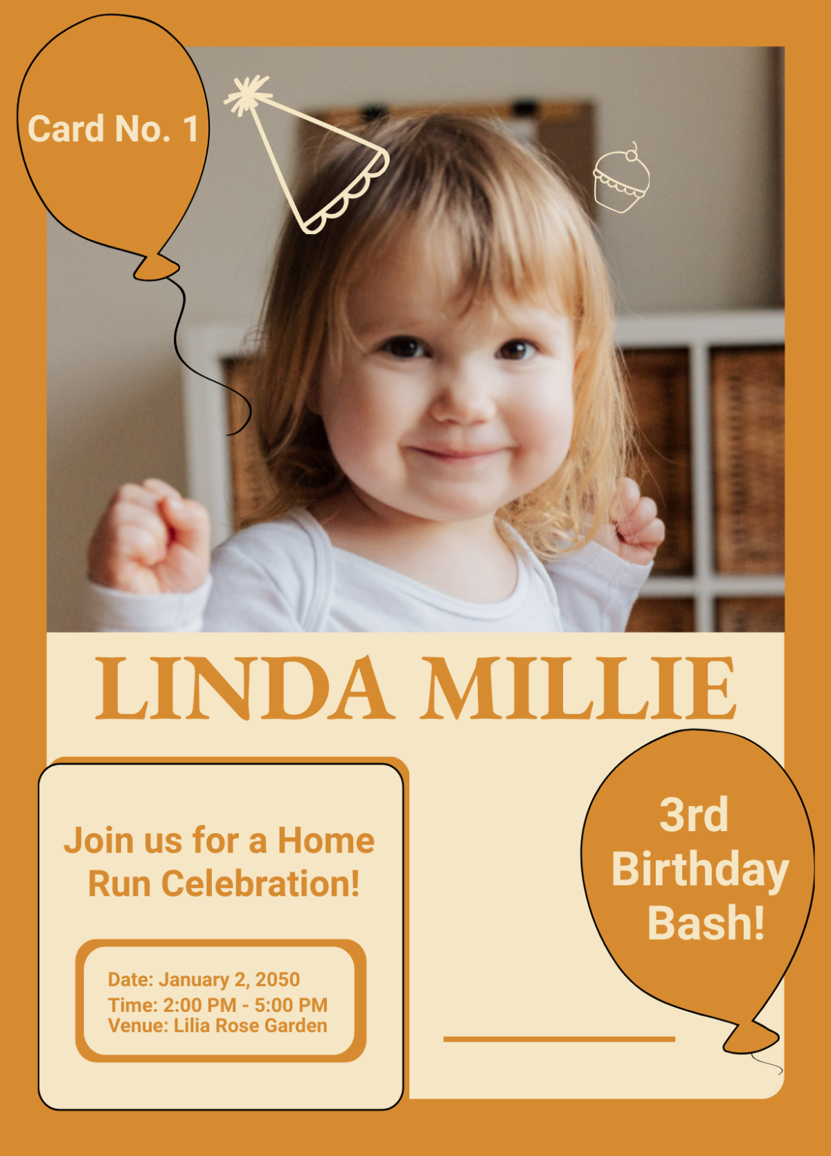 Baseball Card Birthday Invitation Template