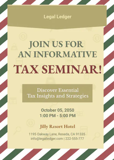 Free Seminar Postcard Invitation for Tax Template to Edit Online