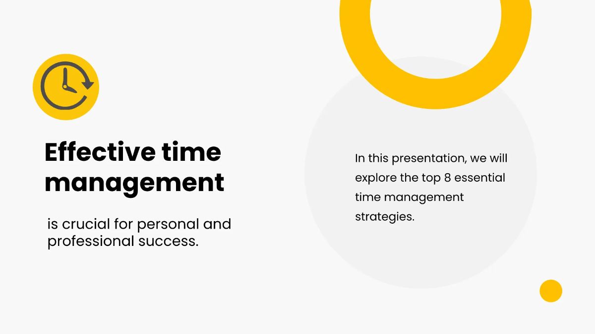 Free Time Management Presentation Template to Edit Online