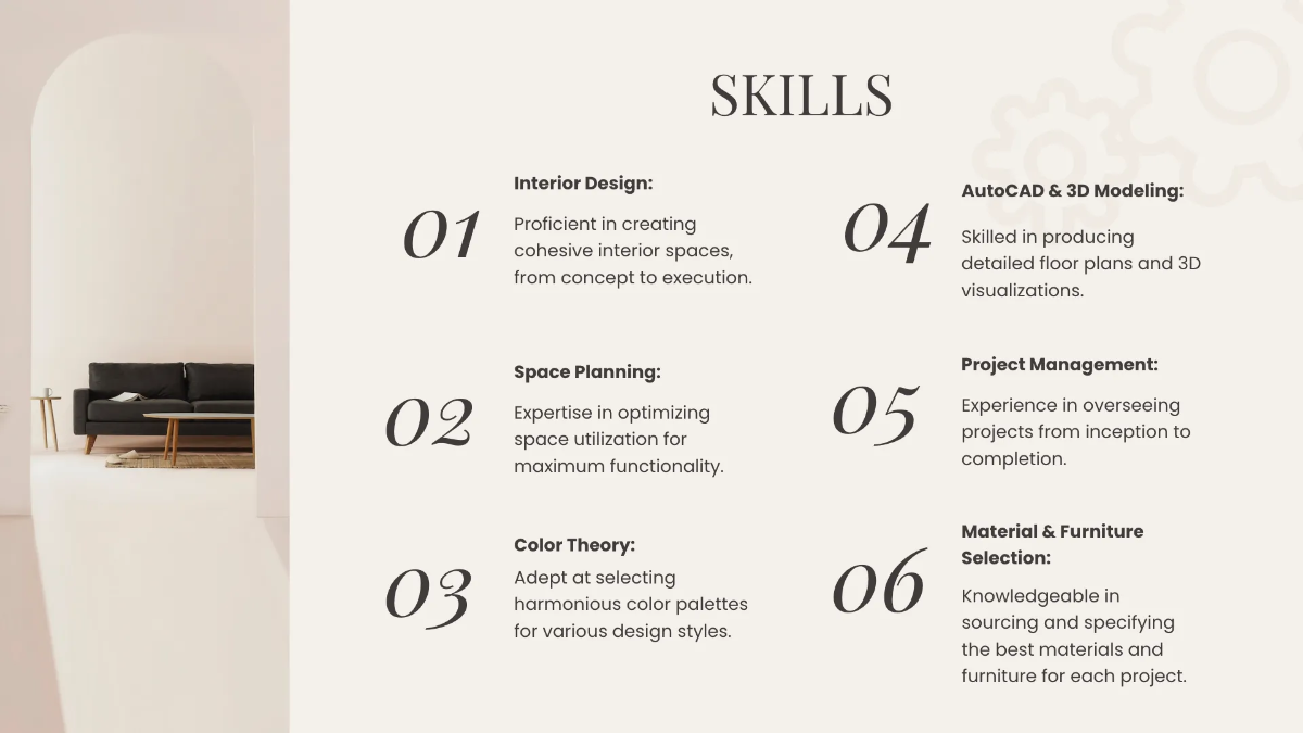 Free Interior Designer Presentation Template to Edit Online