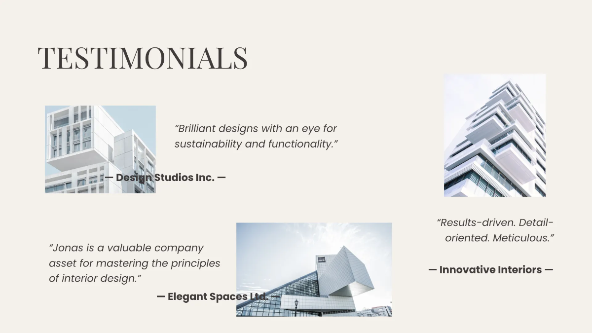 Free Interior Designer Presentation Template to Edit Online