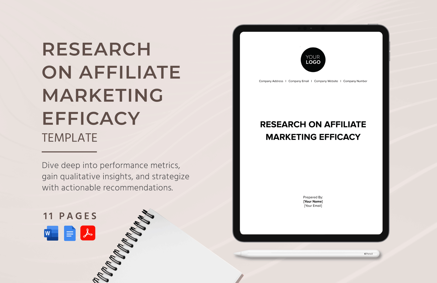 Research on Affiliate Marketing Efficacy Template in Word, Google Docs, PDF
