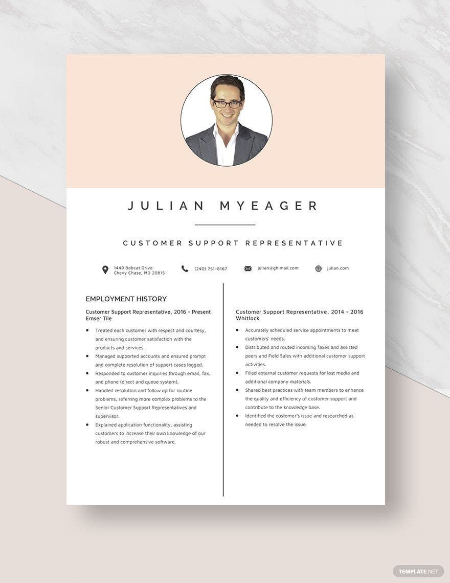 customer-support-representative-resume-word-apple-pages-template