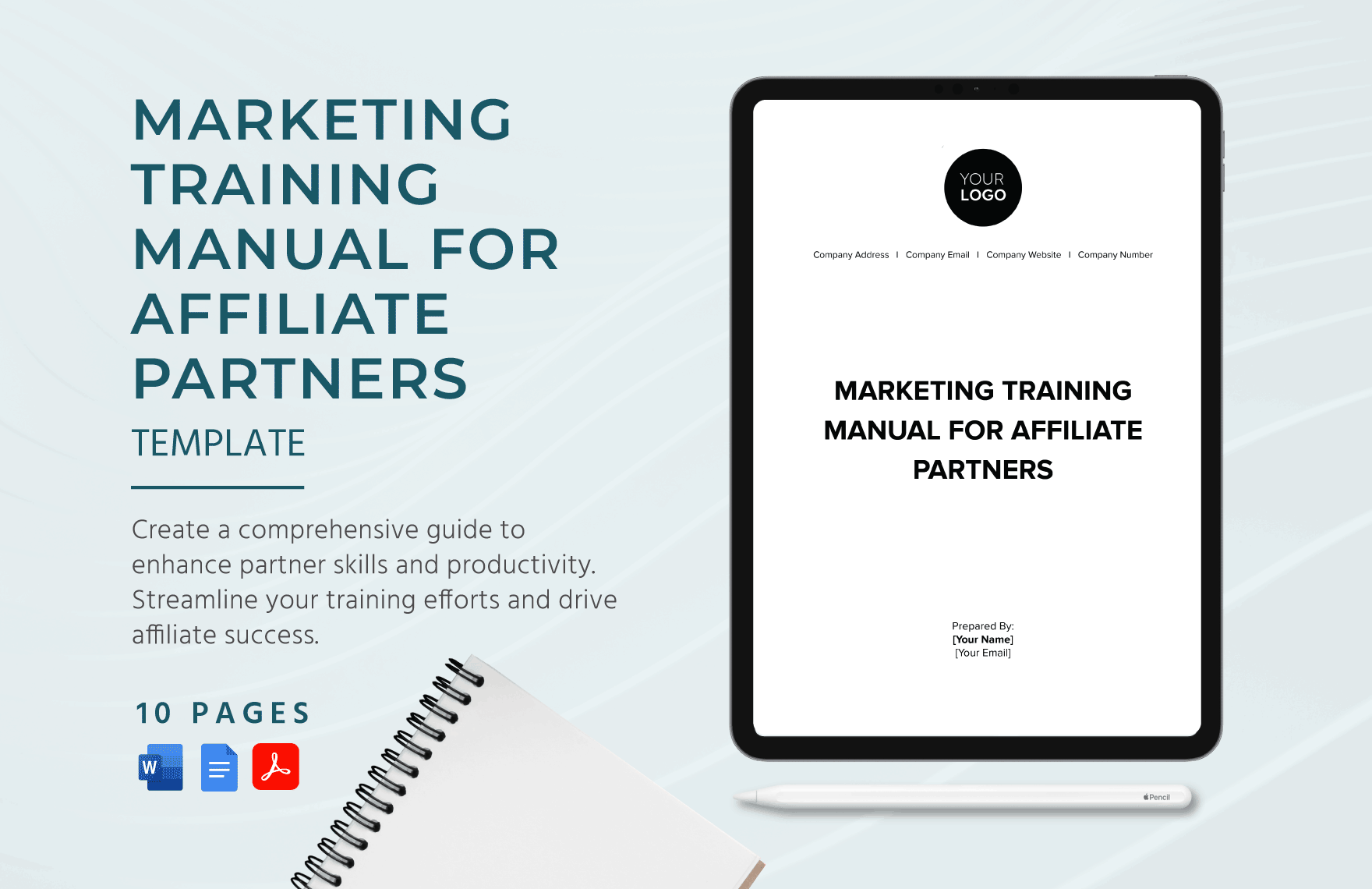 Marketing Training Manual for Affiliate Partners Template