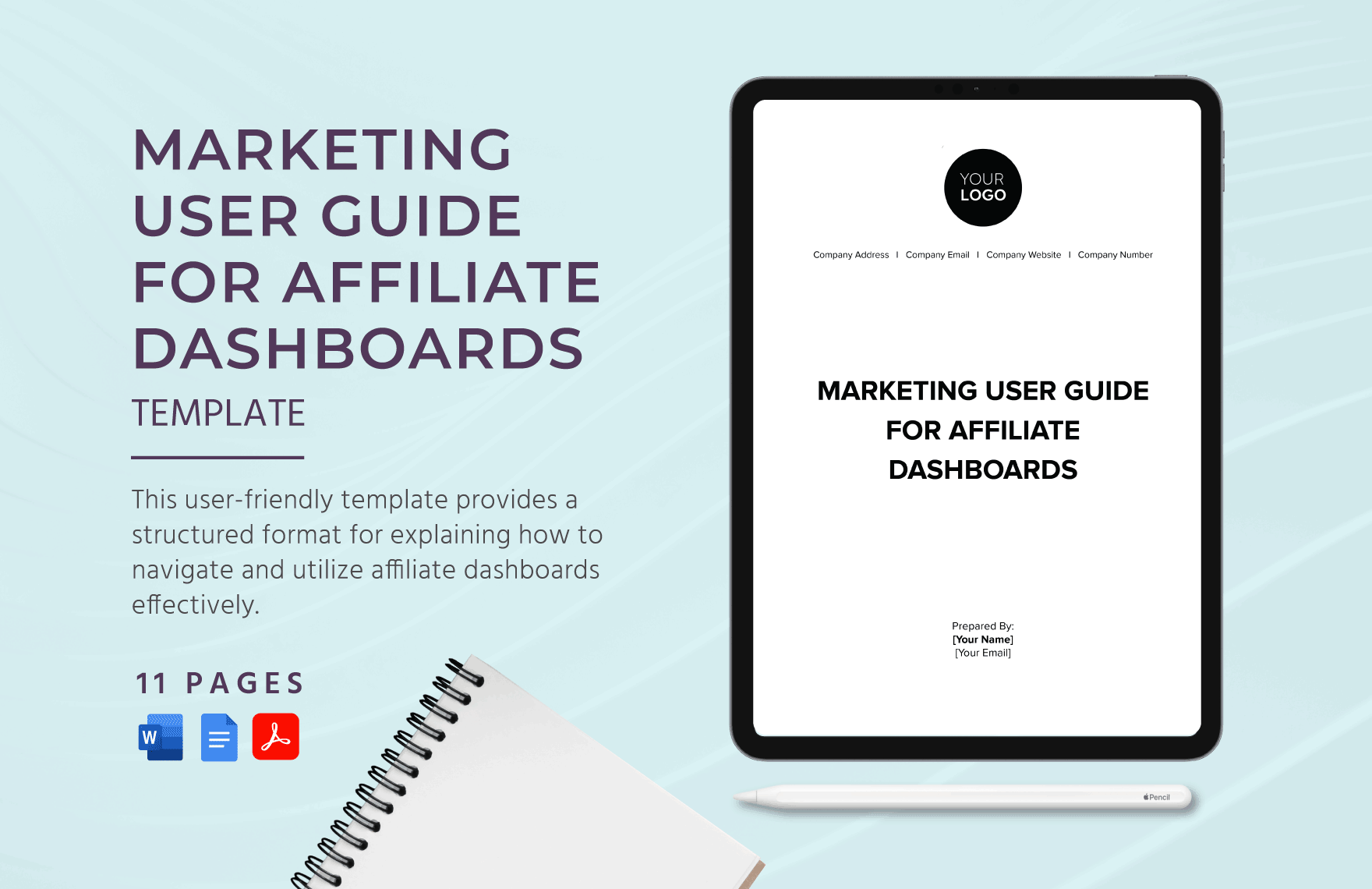 Marketing User Guide for Affiliate Dashboards Template in Word, Google Docs, PDF