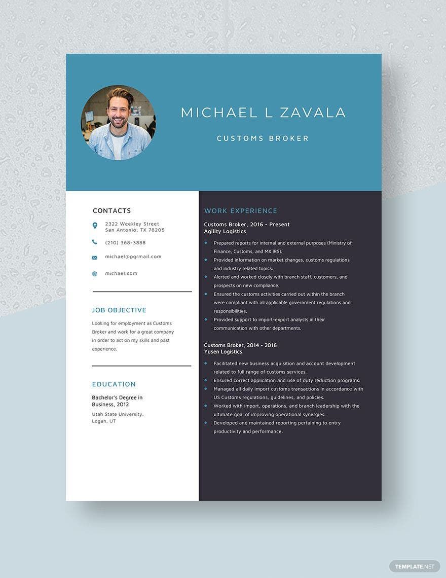 Customs Broker Resume