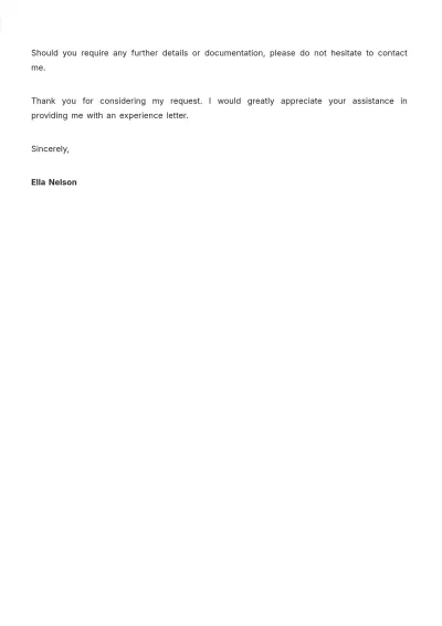 Free Bank Experience Letter Template to Edit Online