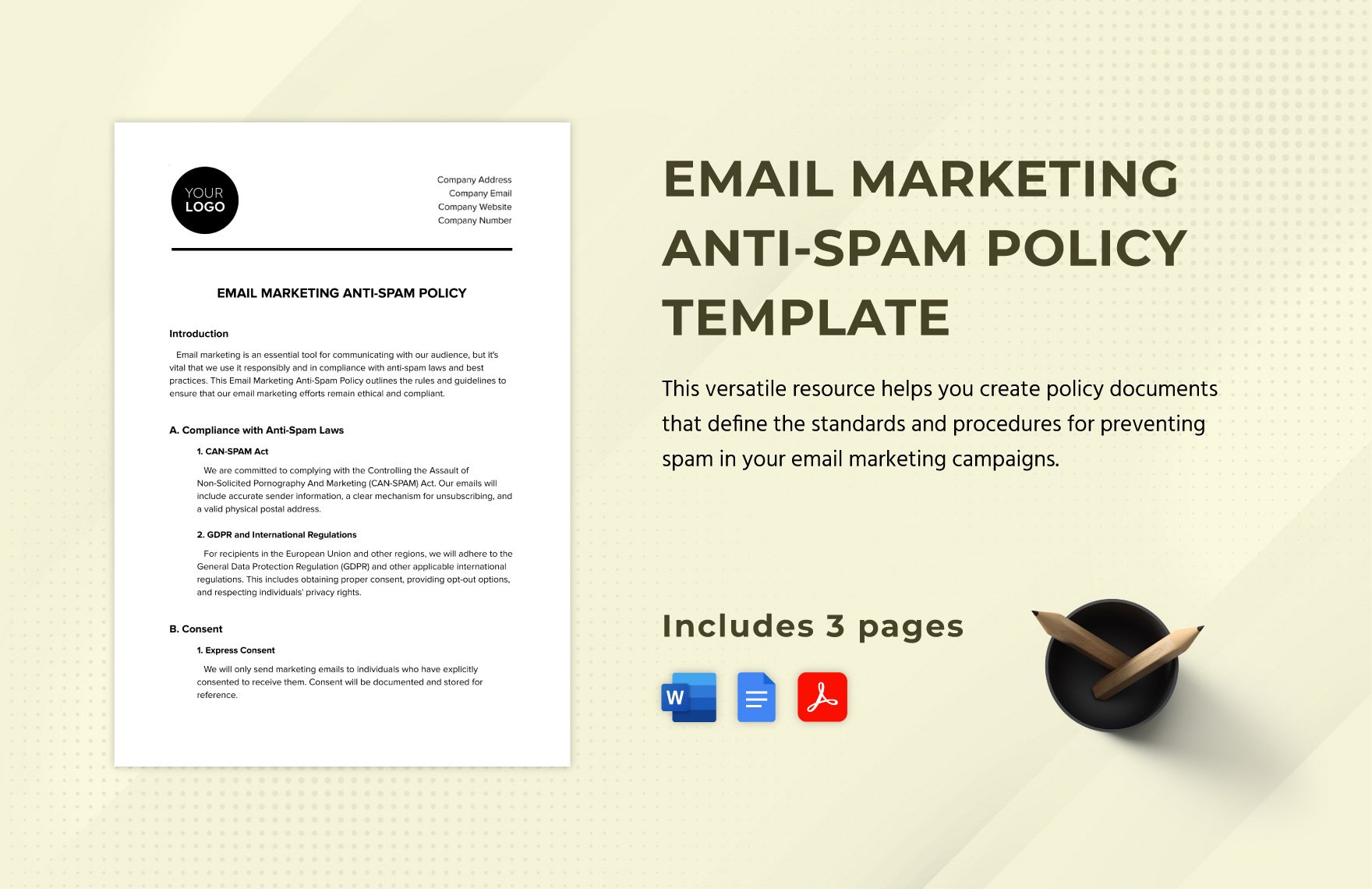 Email Marketing Anti-Spam Policy Template