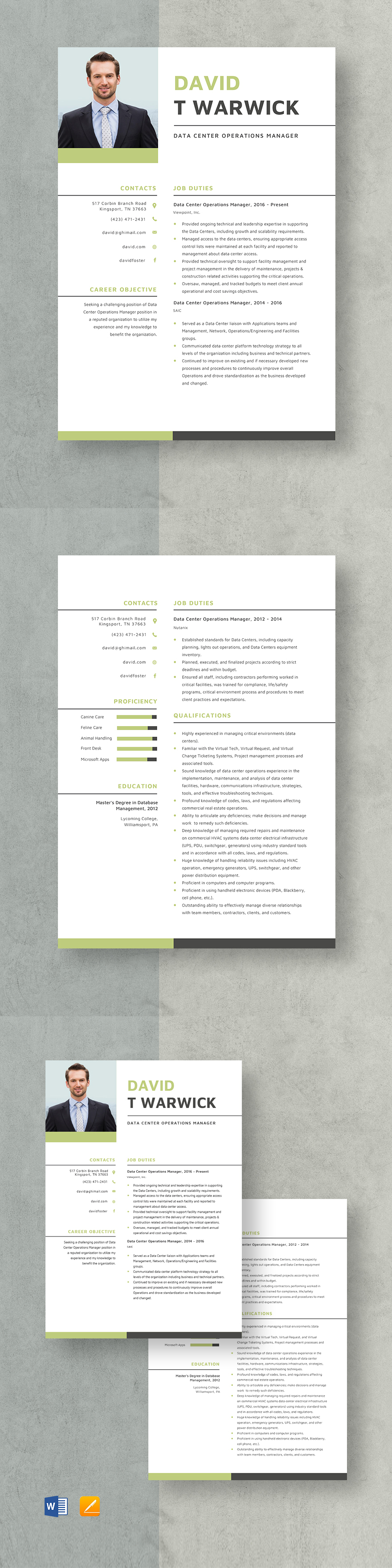 Data Center Operations Manager Resume Template