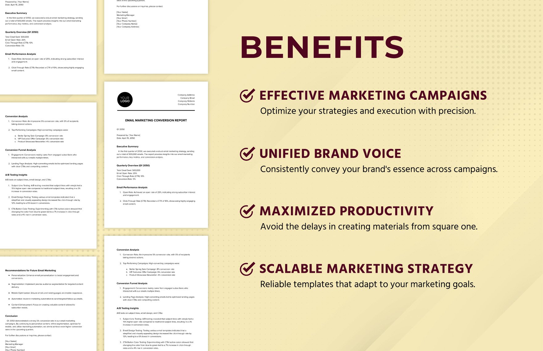 Email Marketing Conversion Report Template