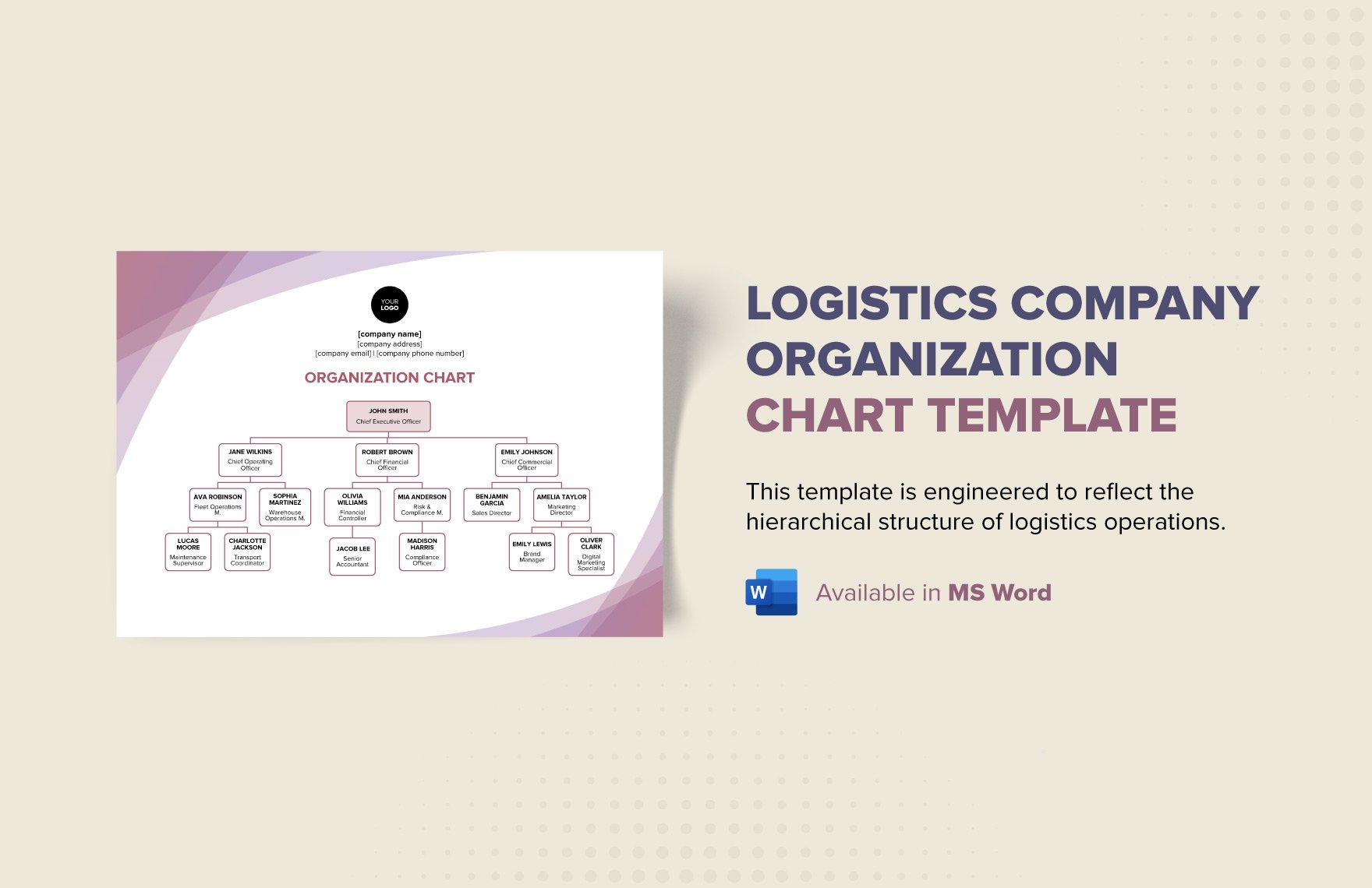 Logistics Company Organization Chart Template