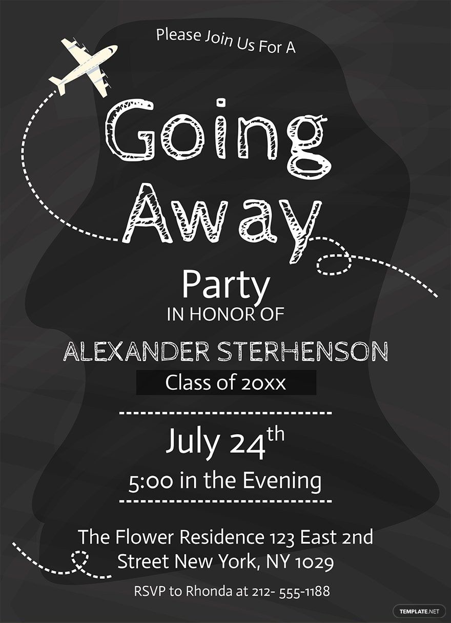 Printable Going Away Party Invitation Template in Publisher, PSD, Word, Pages, Illustrator, Outlook - Download | Template.net