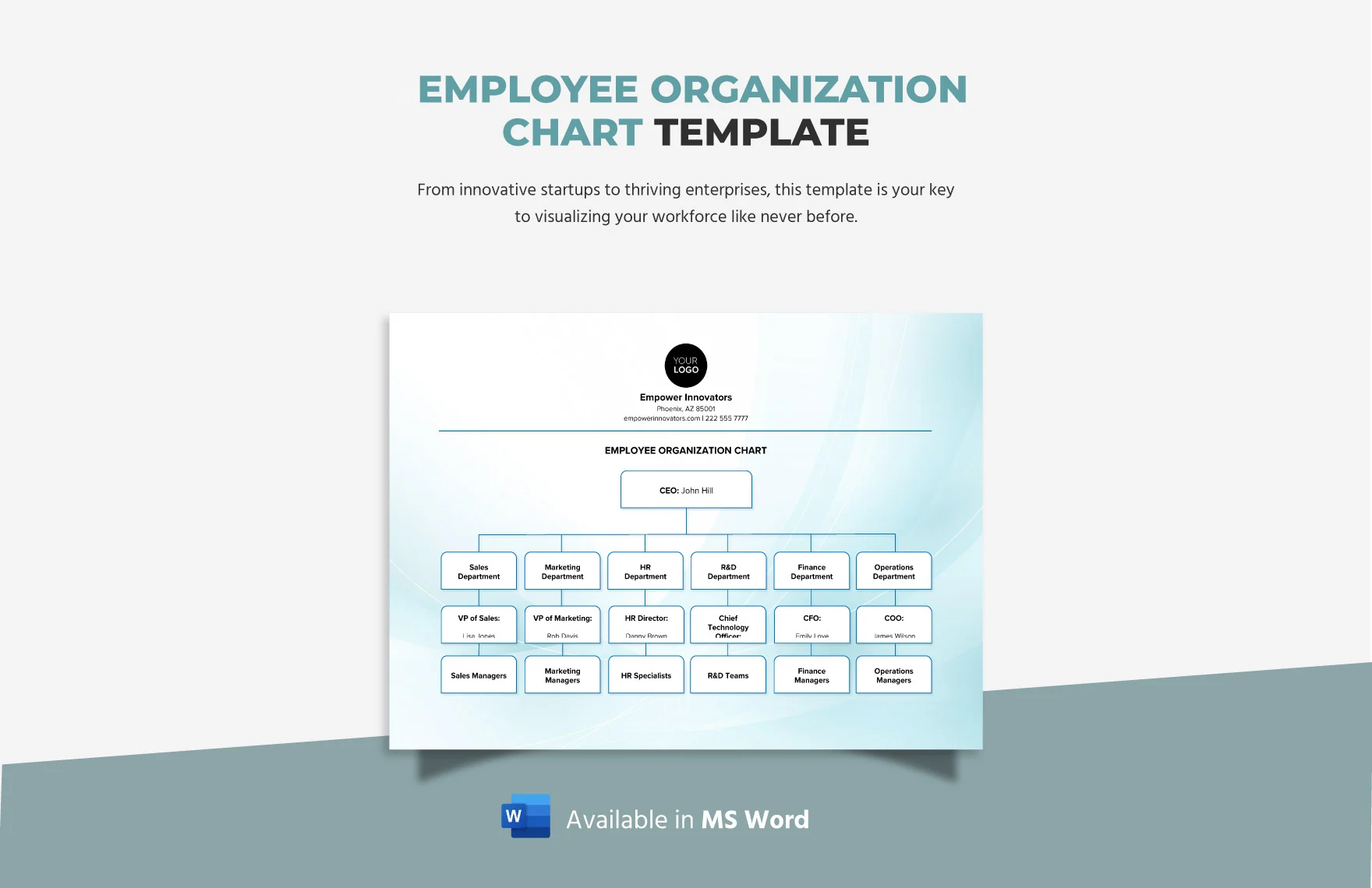 Free Employee Organization Chart Template in Word