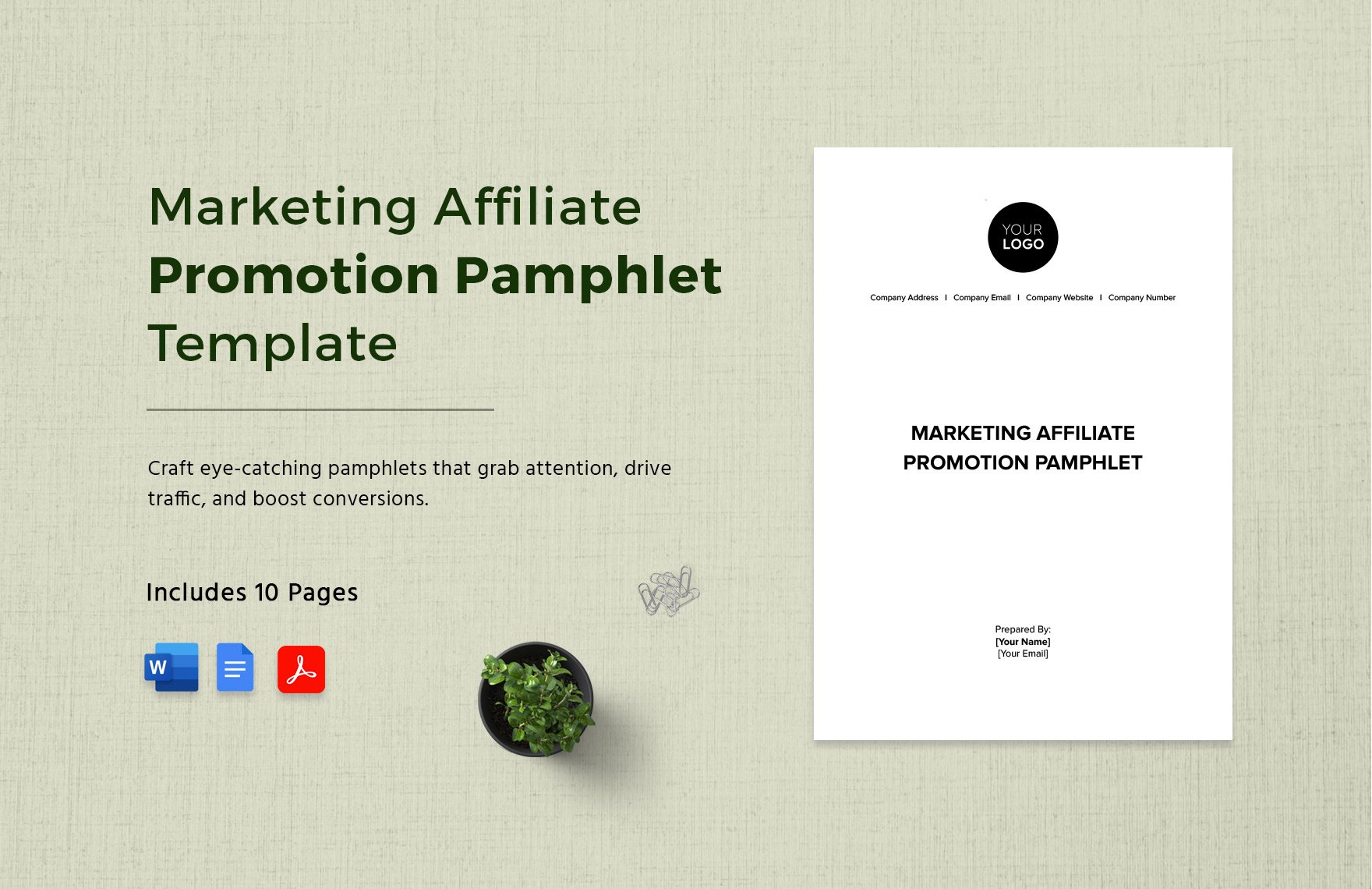Marketing Affiliate Promotion Pamphlet Template in Word, Google Docs, PDF
