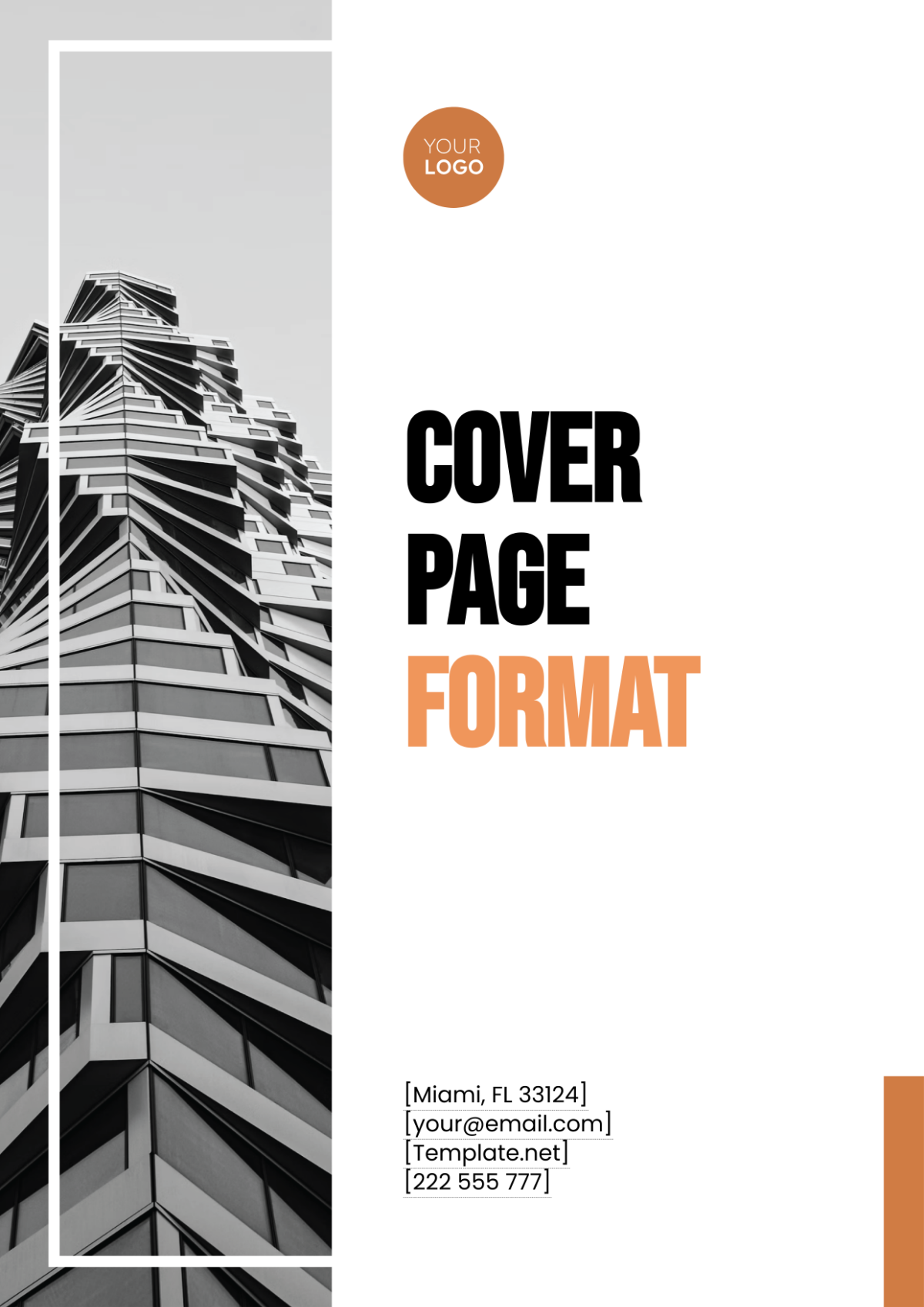 Cover Page Format Template
