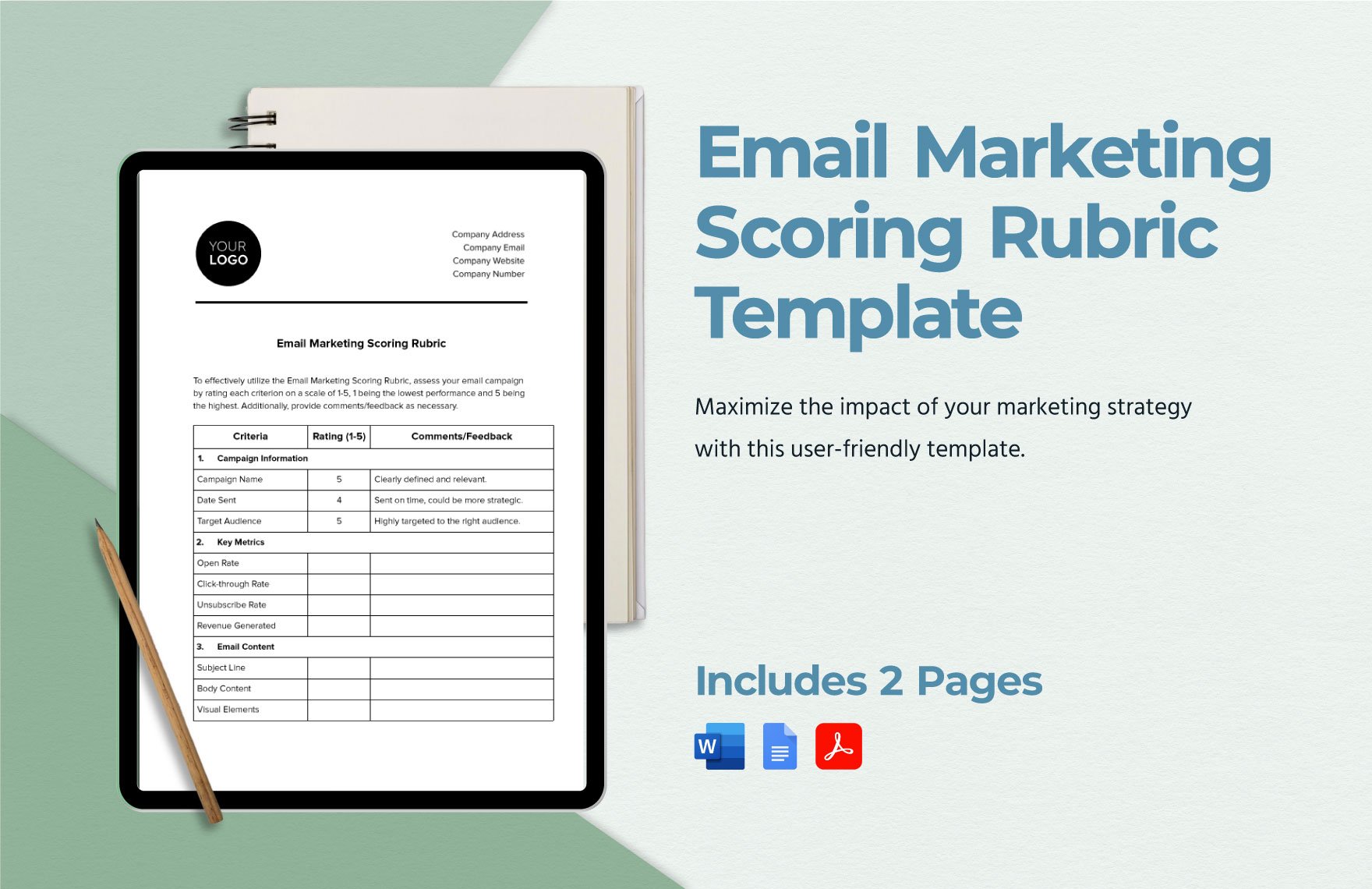 Email Marketing Scoring Rubric Template