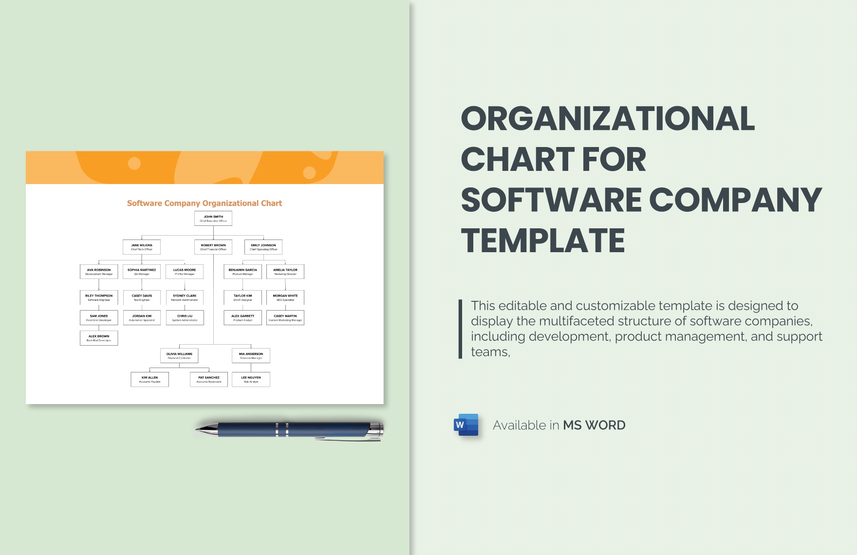 Free Organizational Chart Template - Download in Word, Excel, PDF ...