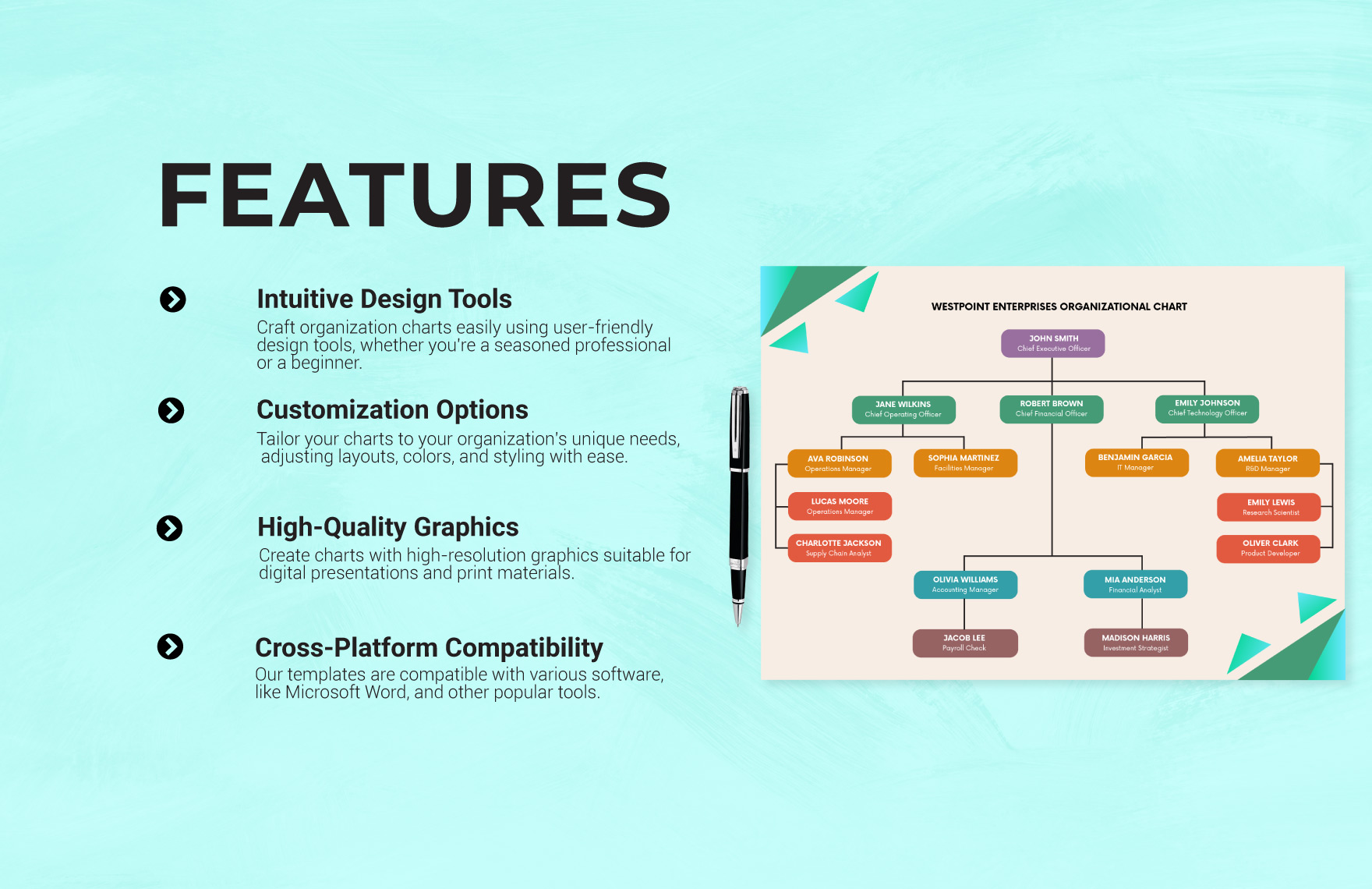 Free Editable Organization Chart Template - Download in Word | Template.net