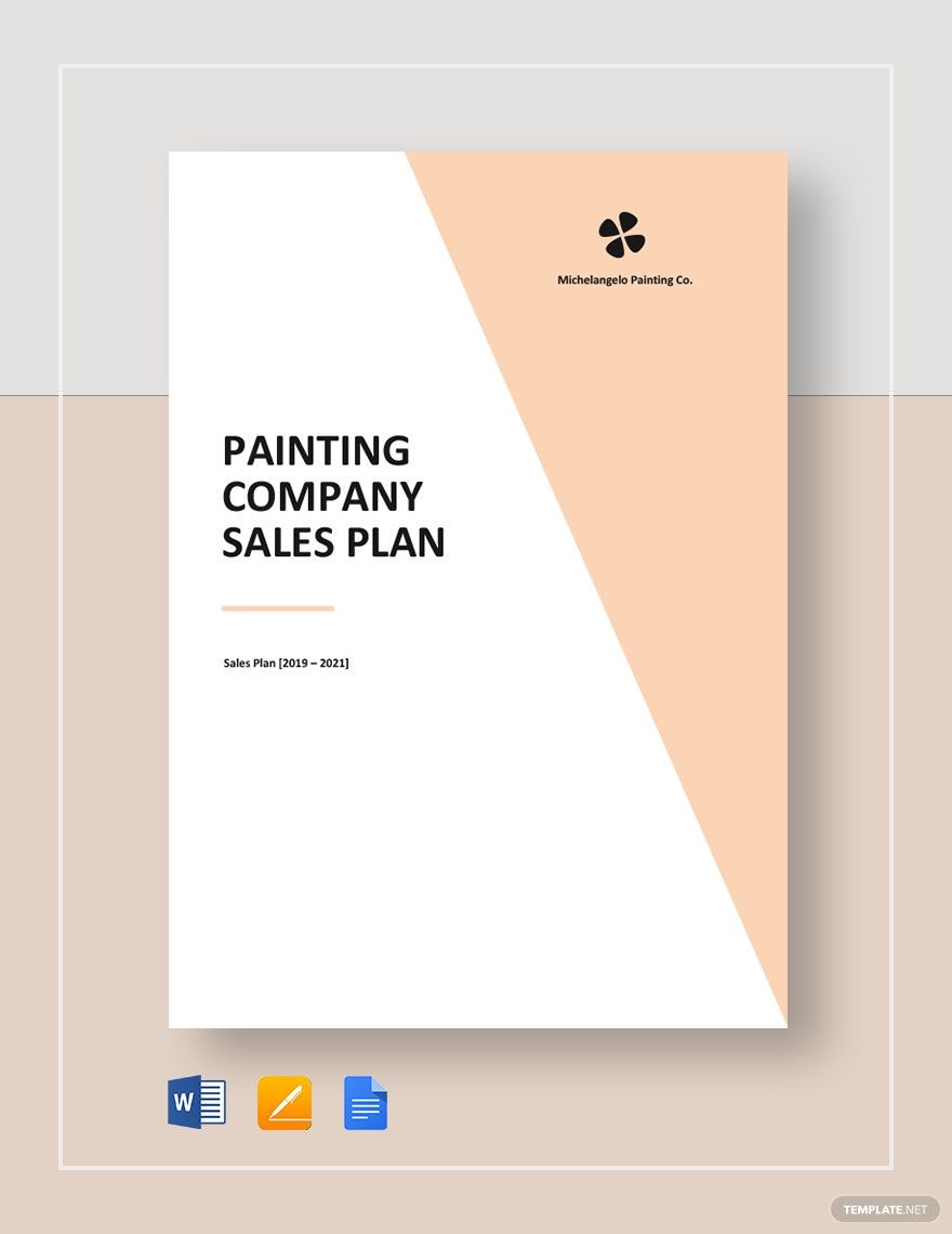 Painting Company Sales Plan Template in Word, Google Docs, Apple Pages