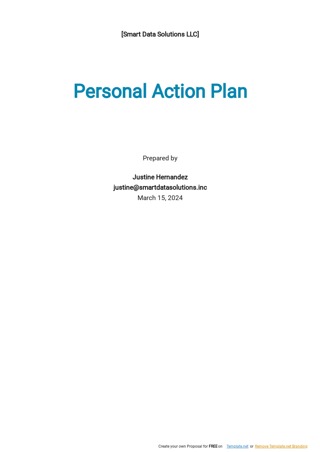 FREE Simple Personal Action Plan Template in Google Docs Word
