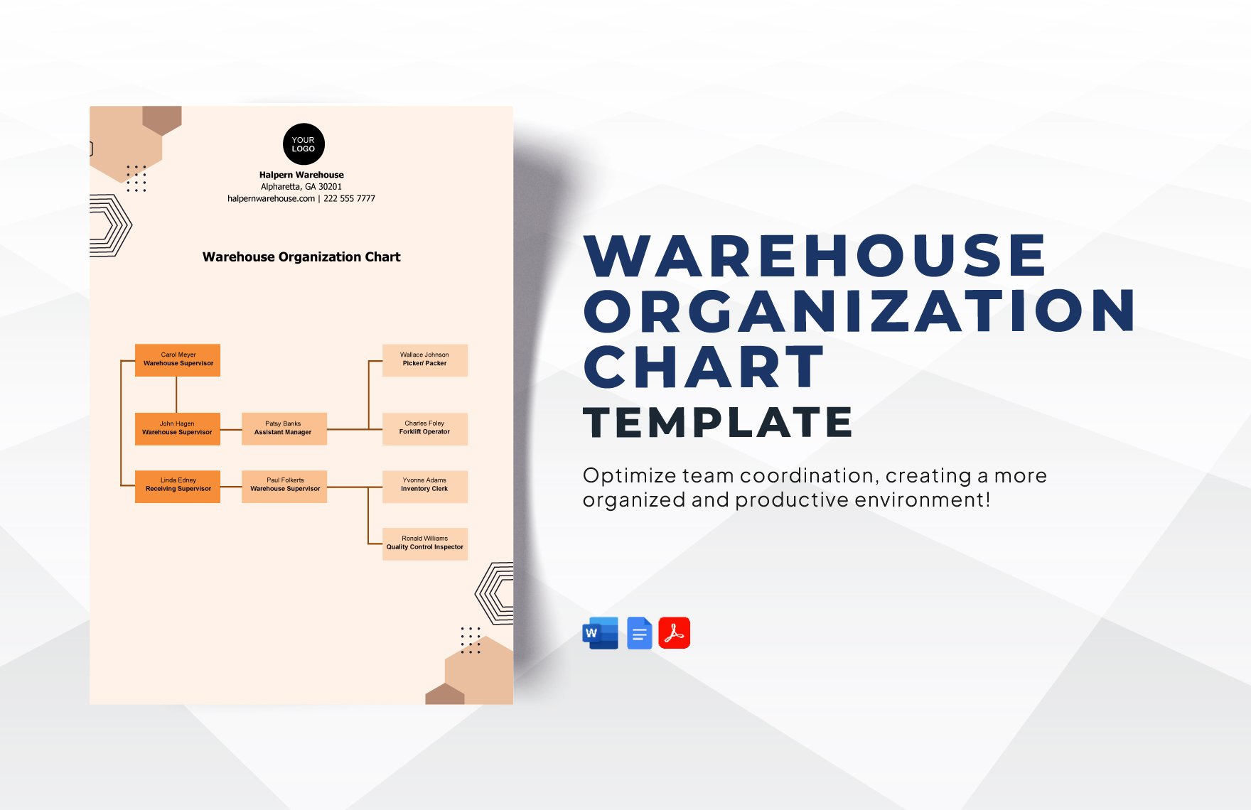 Warehouse Organization Chart Template