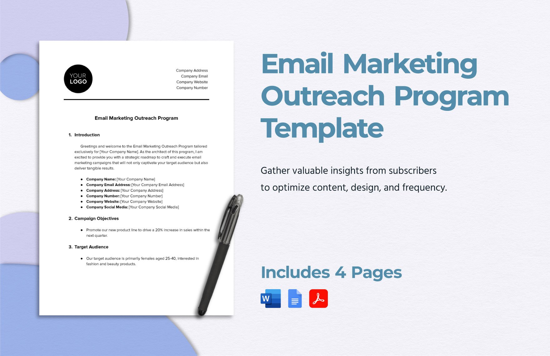 Email Marketing Outreach Program Template