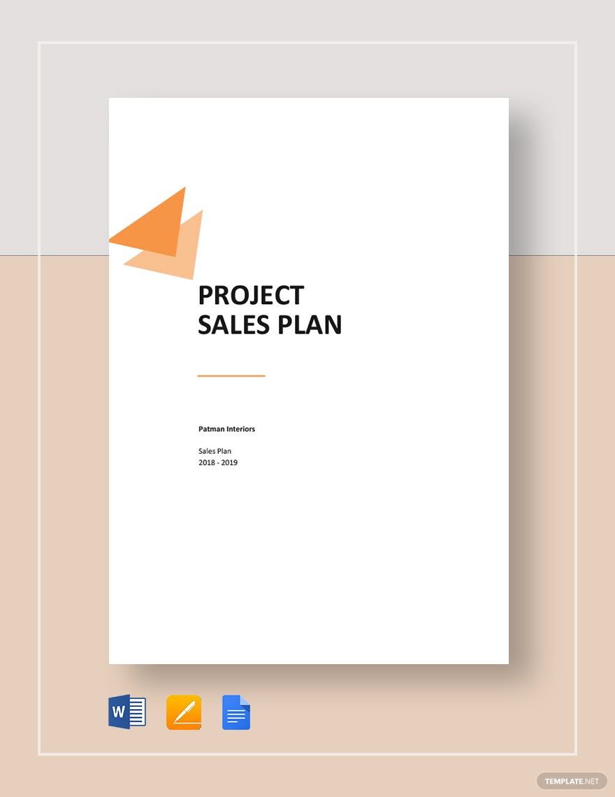 Project Sales Plan Template