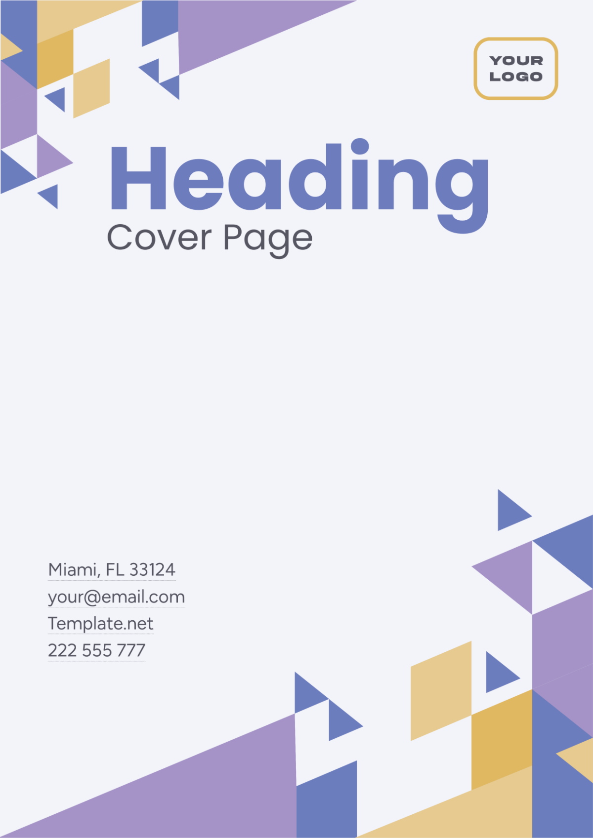 Free Heading Cover Page Template