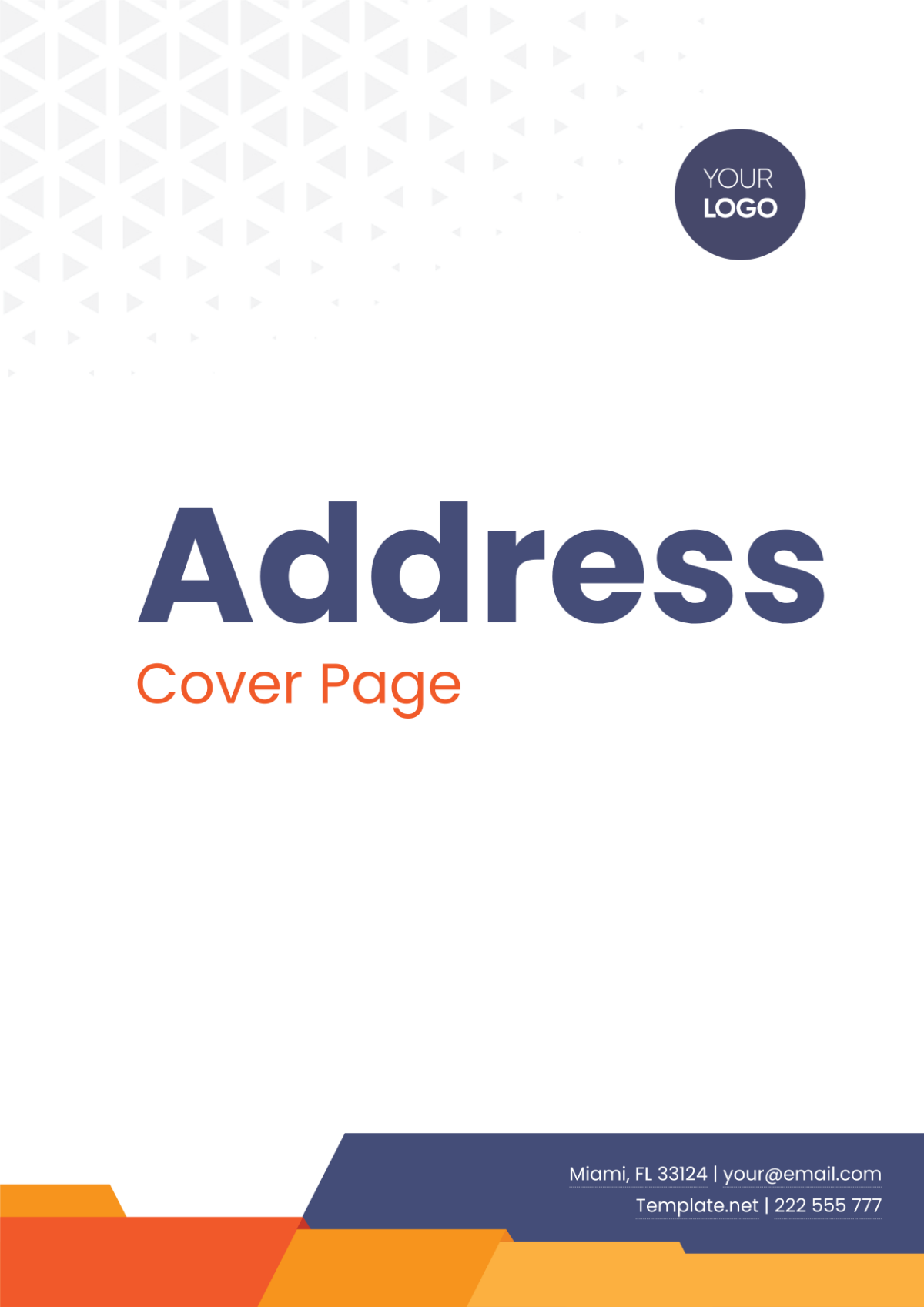 Free Cover Page Address Template