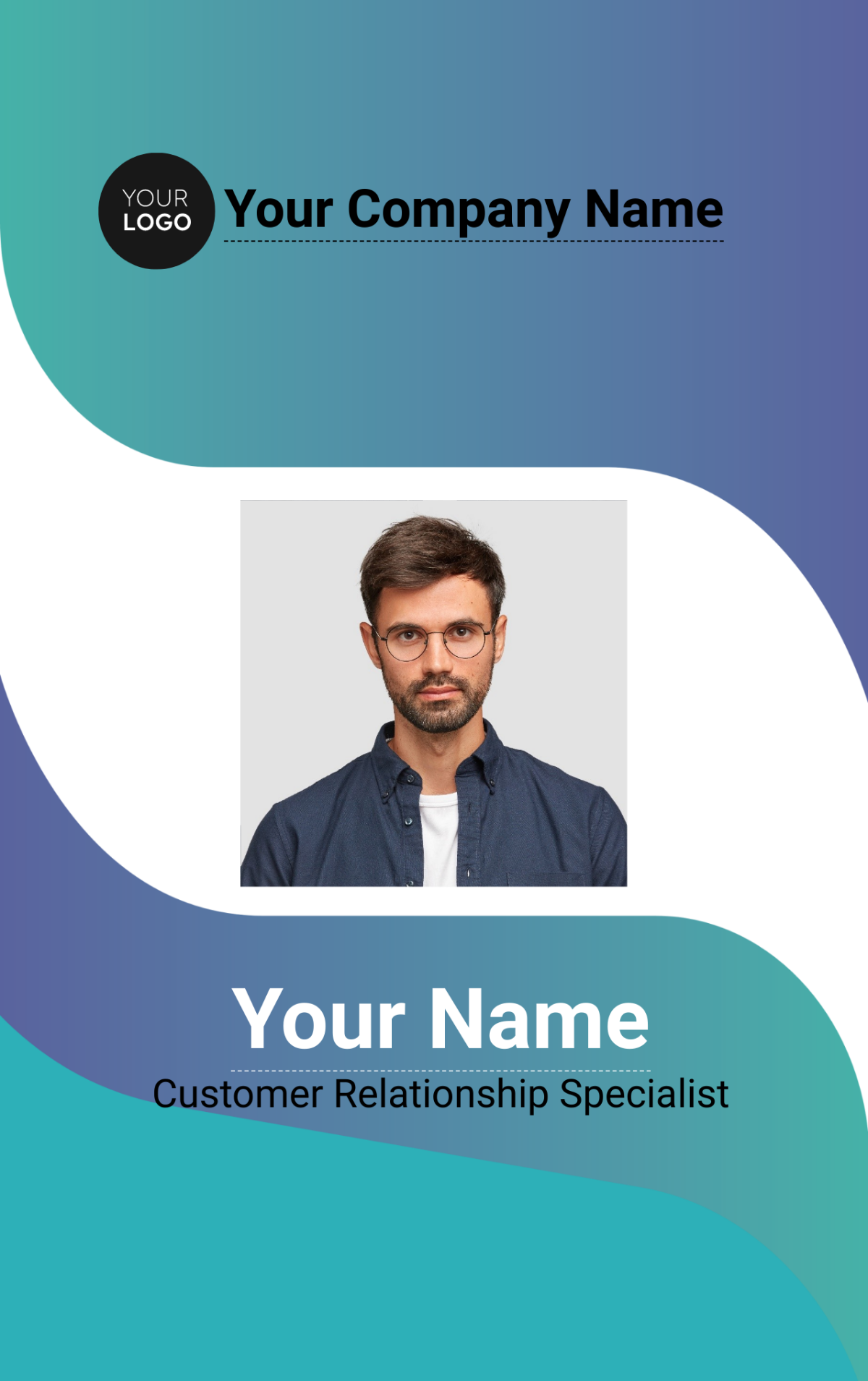 Customer Relationship Specialist ID Card Template