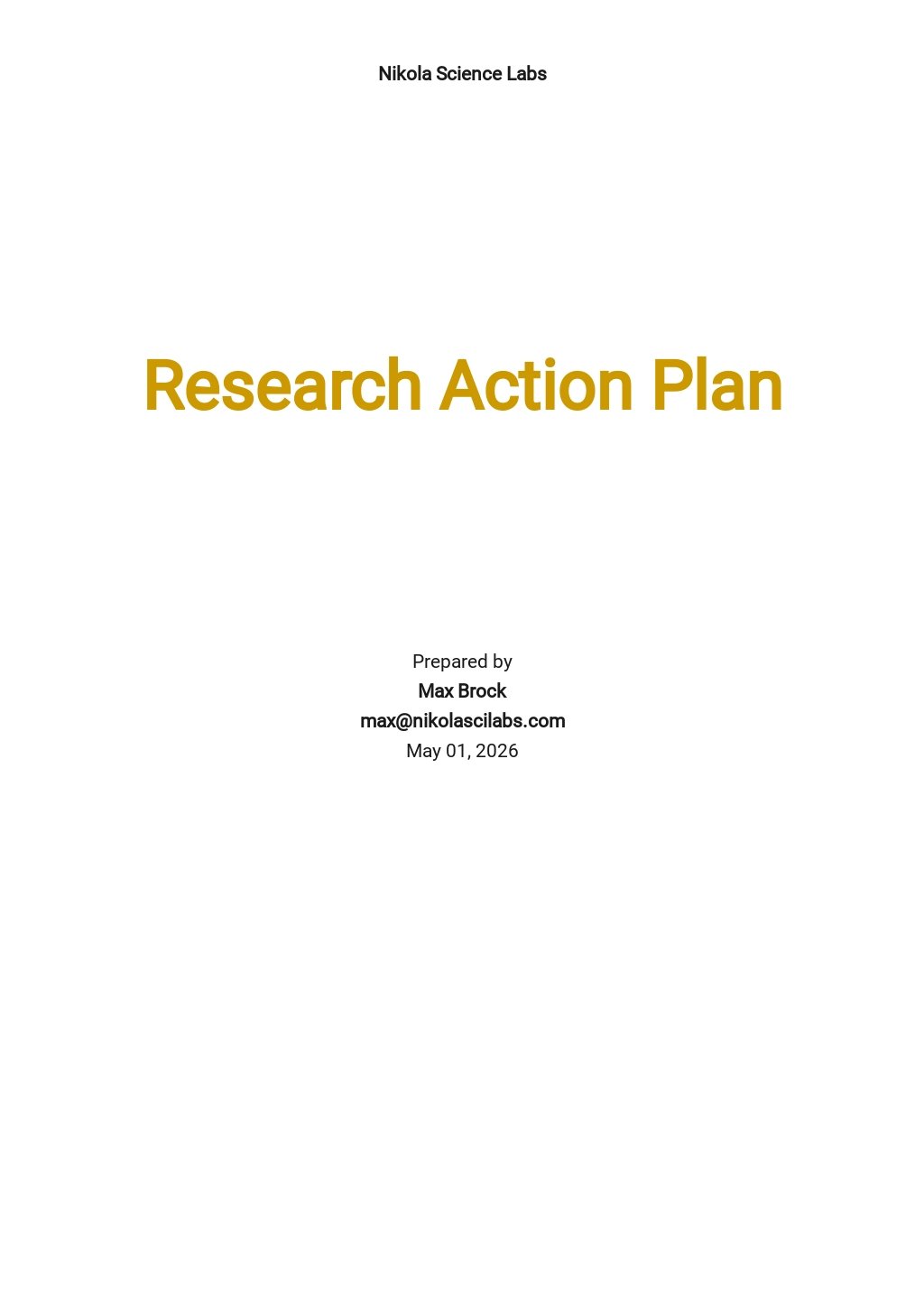 action plan format in research