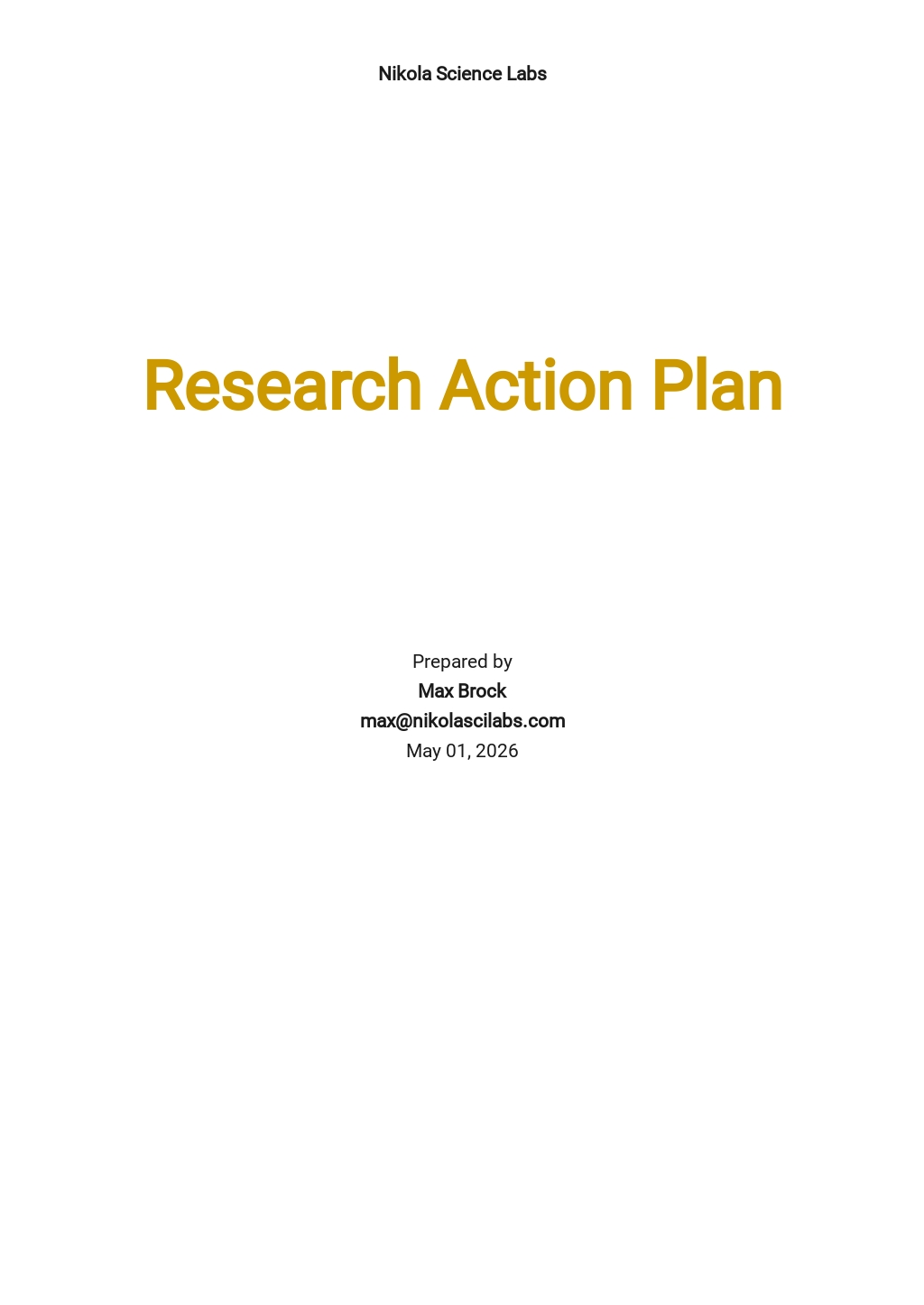 Action Plan In Research