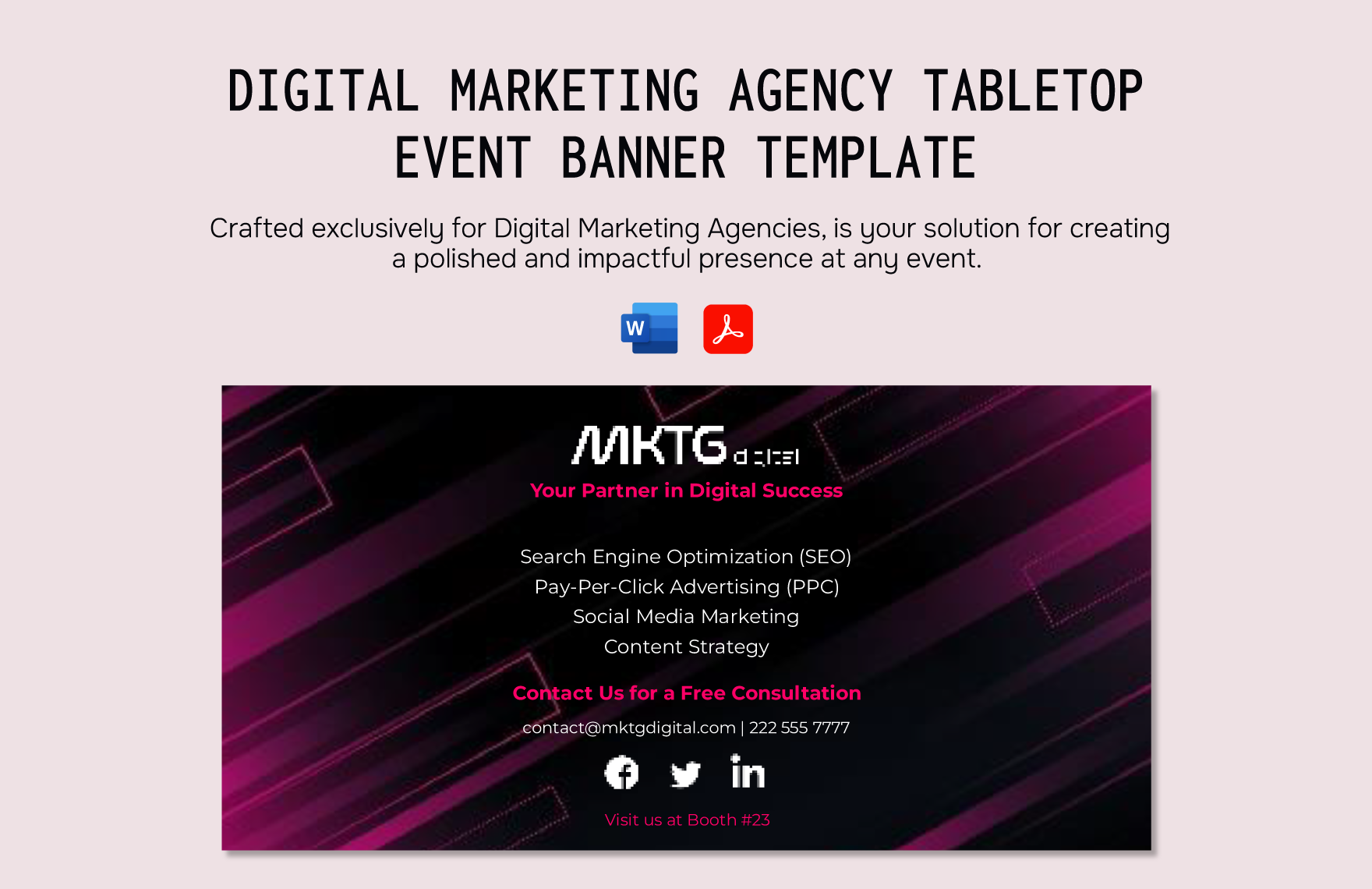 Digital Marketing Agency Tabletop Event Banner Template