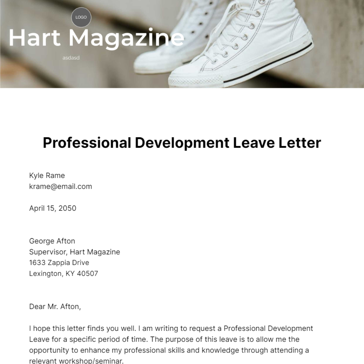 Professional Development Leave Letter Template