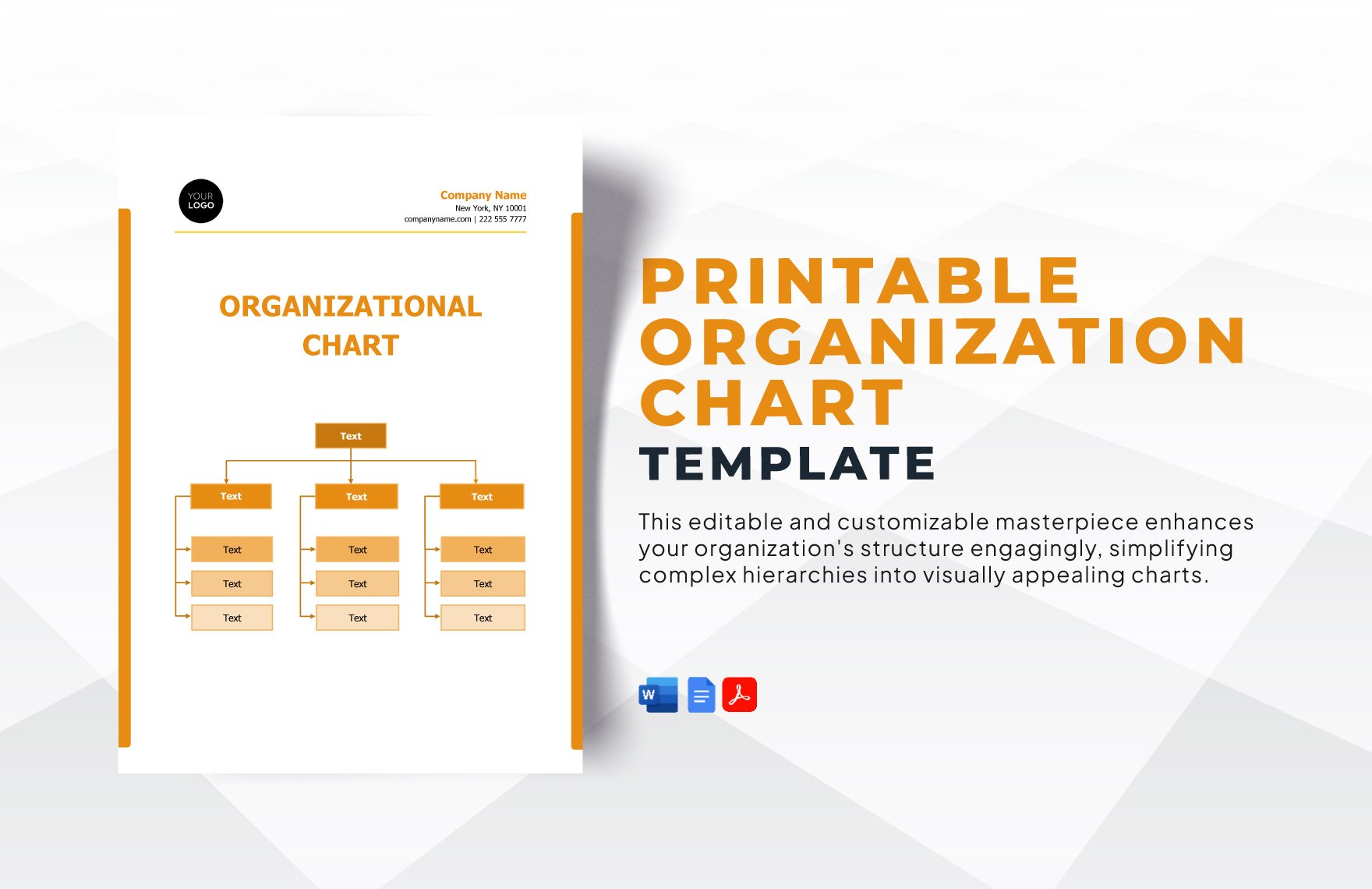 Printable Organization Chart Template in Word, PDF