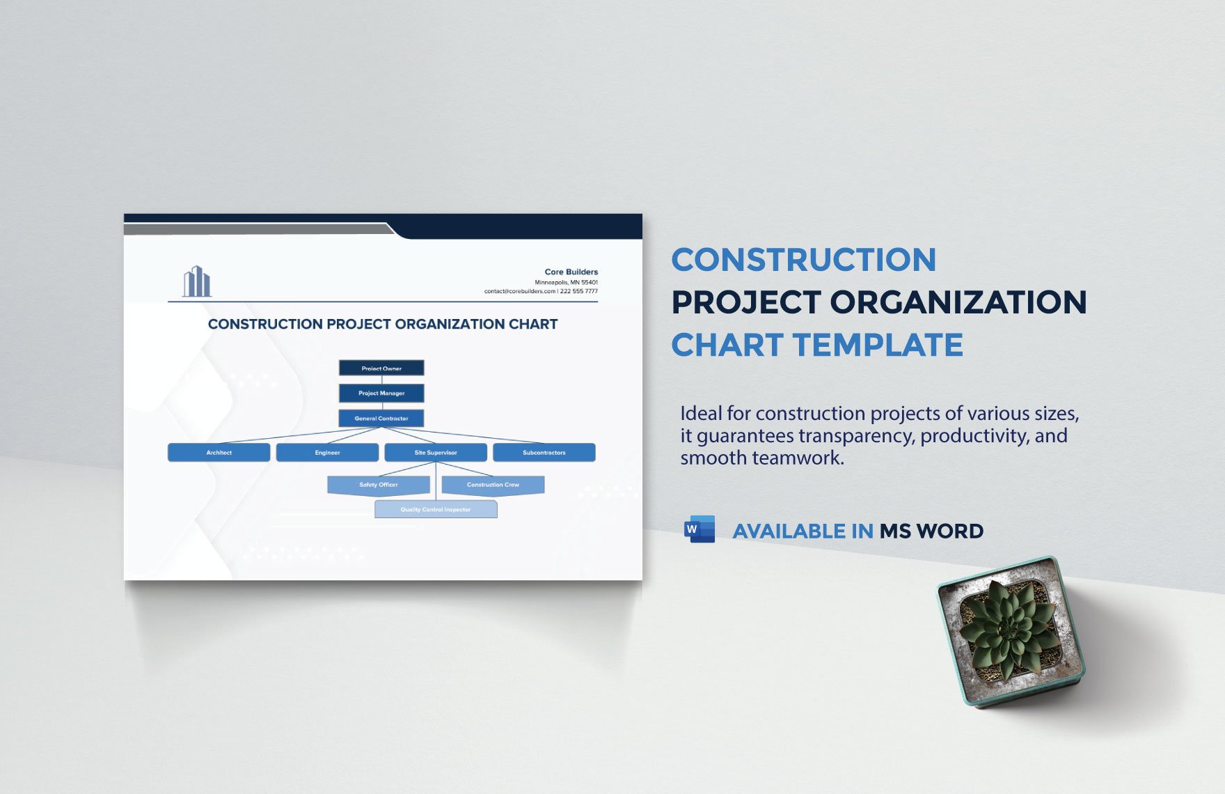 Construction Project Organization Chart Template