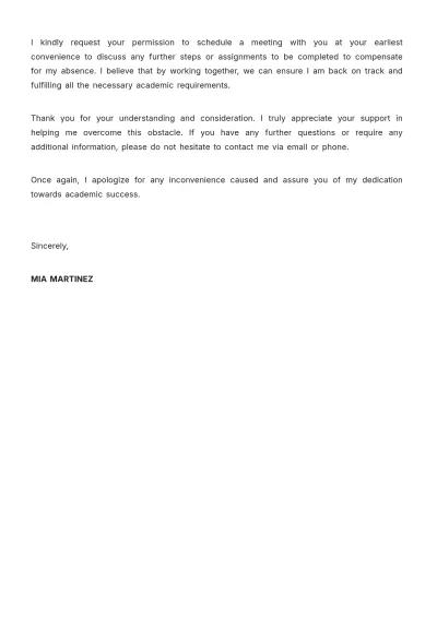 Free Academic Excuse Letter Template to Edit Online