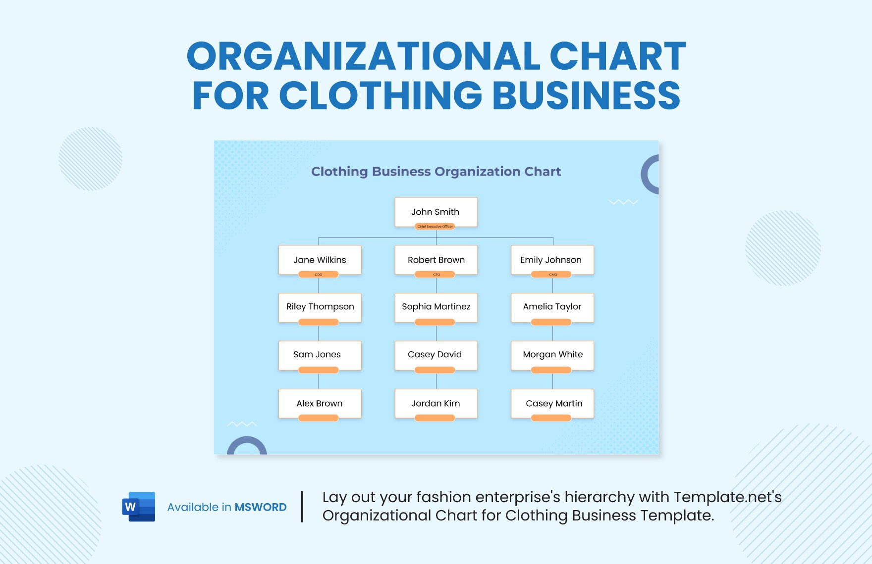 Organizational Chart for Clothing Business Template
