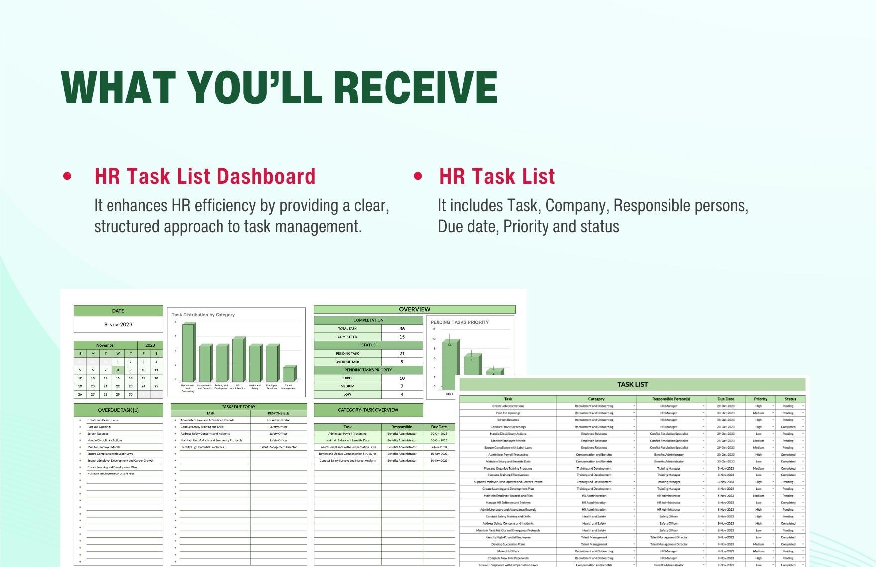 HR Task List Template