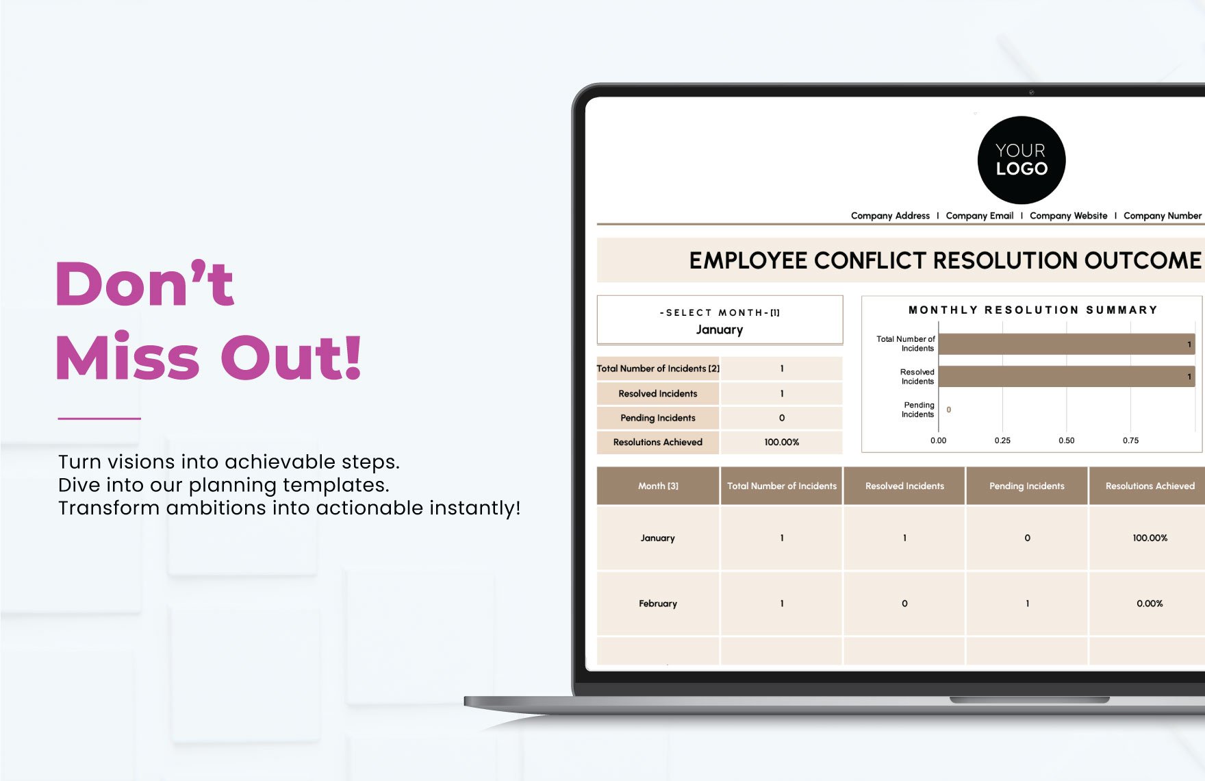 Employee Conflict Resolution Outcome Analyzer HR Template