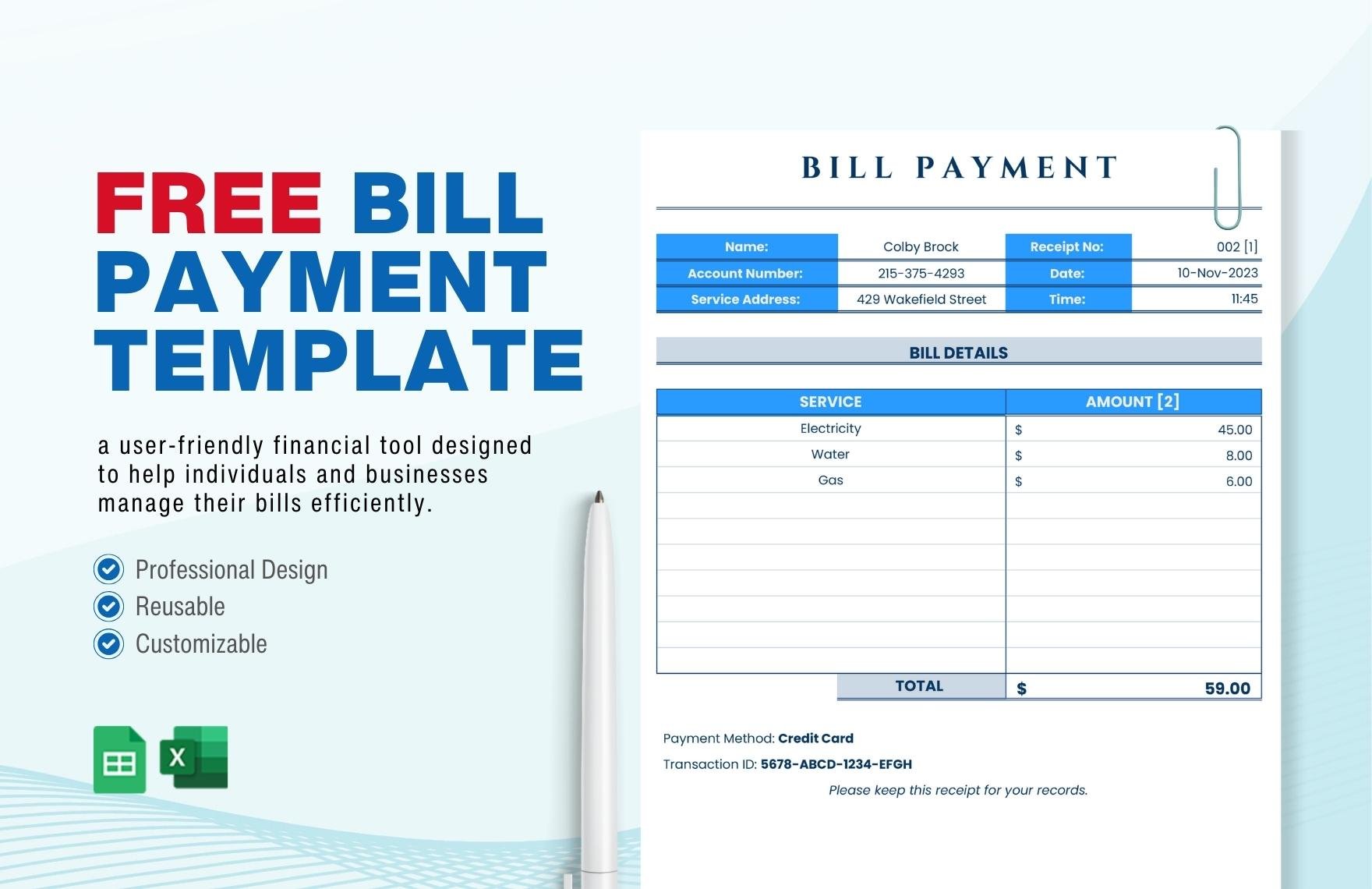Bill Payment Template