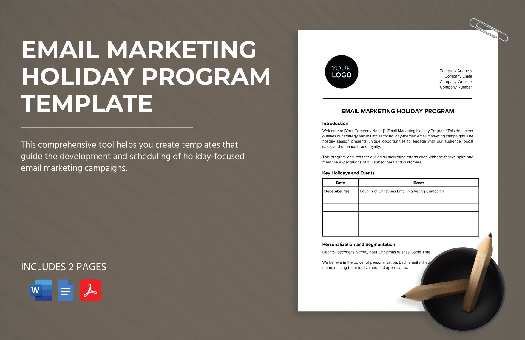 Email Marketing Holiday Program Template